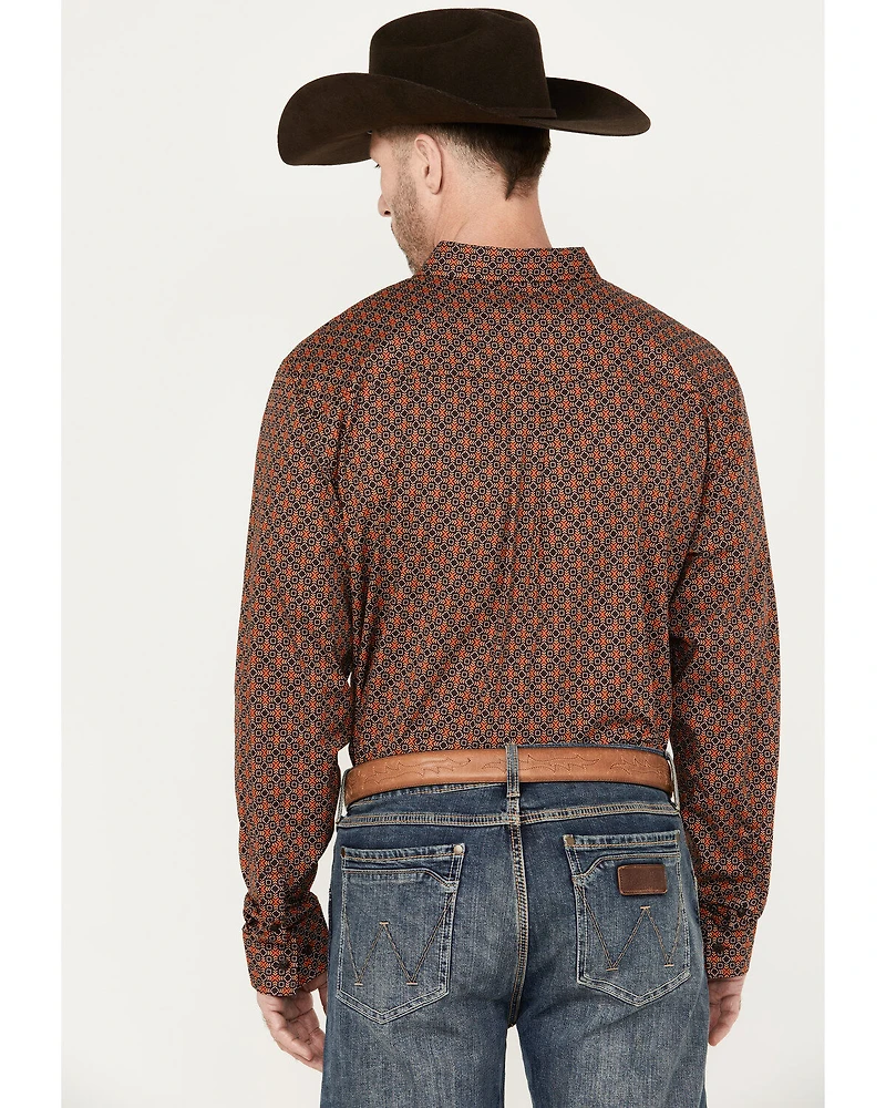 RANK 45® Men's Floral Medallion Print Long Sleeve Button-Down Western Shirt