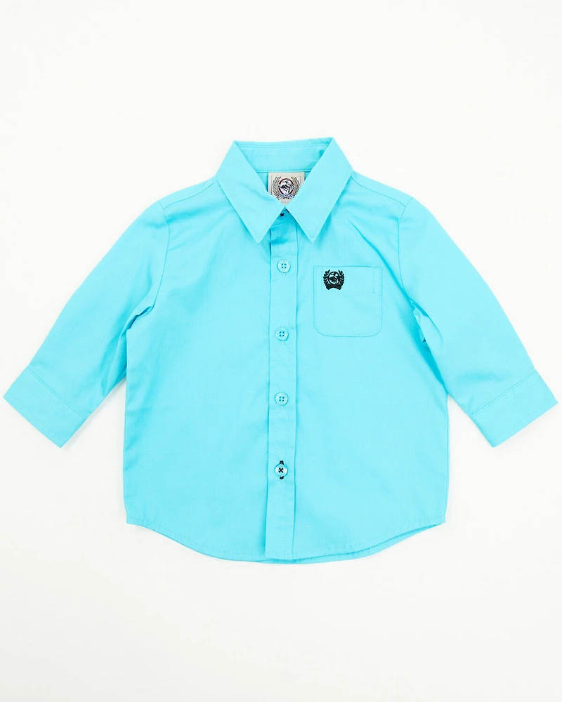 Cinch Infant Boys' Solid Long Sleeve Button-Down Western Shirt