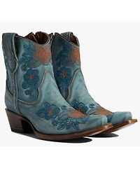 Corral Women's Flower Embroidered Ankle Western Booties - Snip Toe