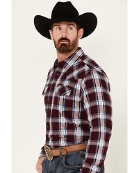 Cody James Men's Peace Treaty Plaid Print Long Sleeve Snap Flannel Shirt - Big