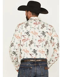 Rock & Roll Denim Men's Bronc Long Sleeve Snap Stretch Western Shirt