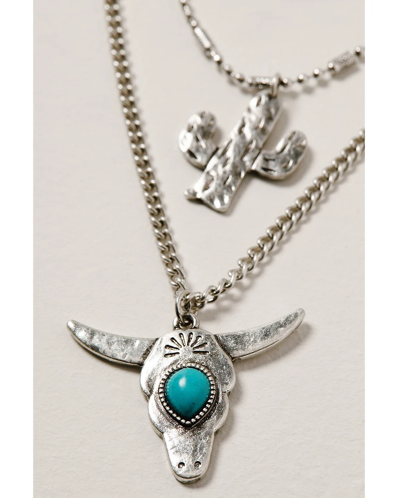 Shyanne Women's Wild Soul Layered Multi Charm Jewelry Set -2 Piece