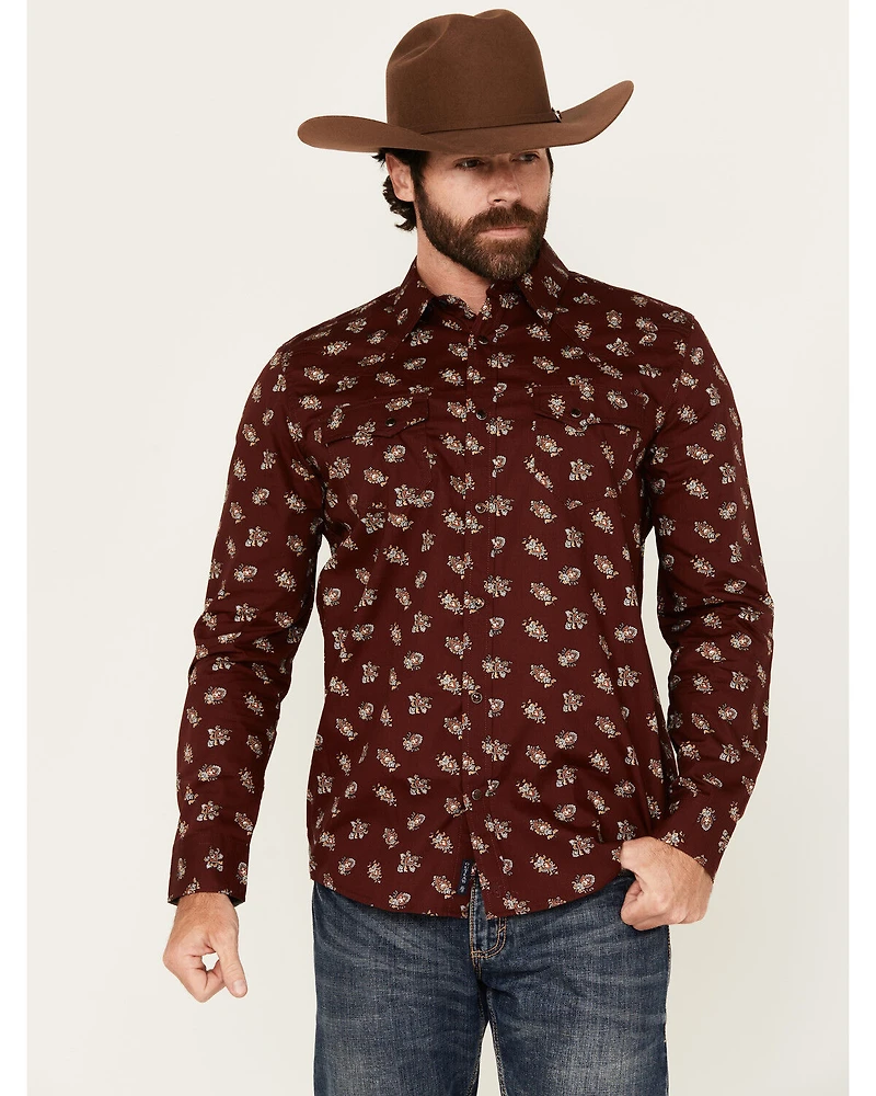 Moonshine Spirit Men's Nightmare Paisley Print Long Sleeve Snap Western Shirt