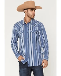Moonshine Spirit Men's Bloom Striped Long Sleeve Snap Western Shirt