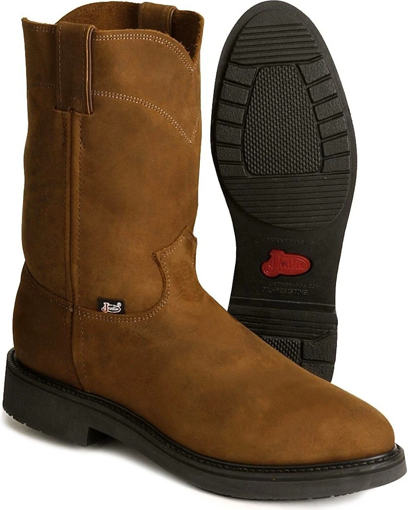Justin Men's Conductor Electrical Hazard Pull-On Work Boots - Soft Toe