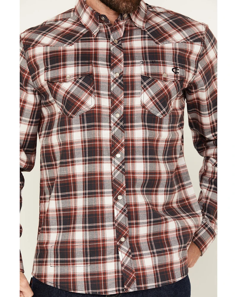 Cody James Men's FR Plaid Print Long Sleeve Snap Work Shirt