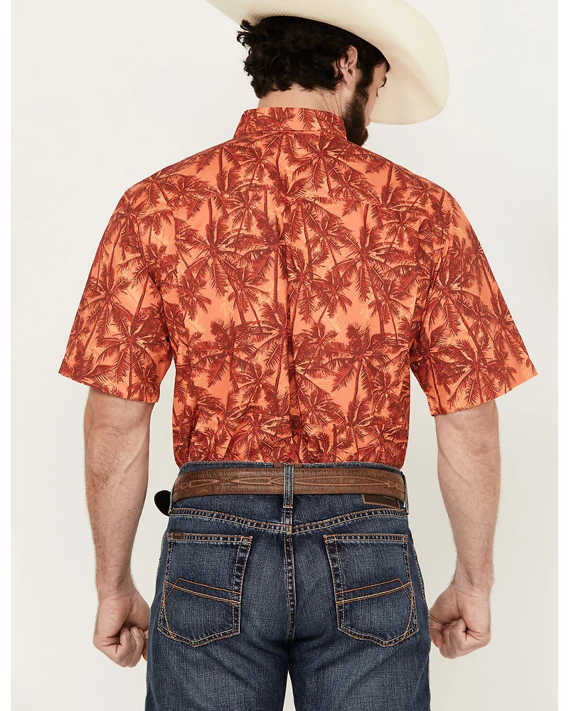 Ariat Men's VentTek Outbound Palm tree Print Short Sleeve Button-Down Performance Western Shirt - Tall