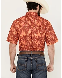 Ariat Men's VentTek Outbound Palm tree Print Short Sleeve Button-Down Performance Western Shirt - Tall