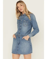 Wrangler Women's Long Sleeve Denim Mini Dress