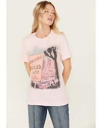 Gina Tees Women's Flamingo Trailer Short Sleeve Graphic Tee