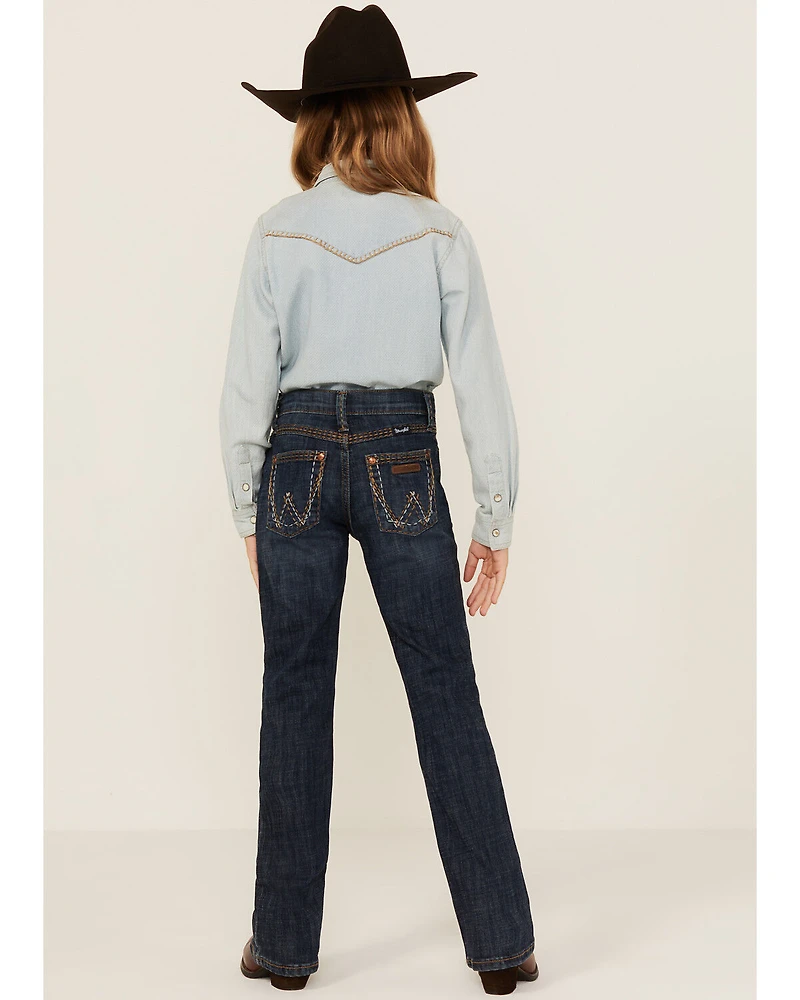 Wrangler Retro Girls' Denver Medium Wash Regular Fit Mid Rise Bootcut Jeans