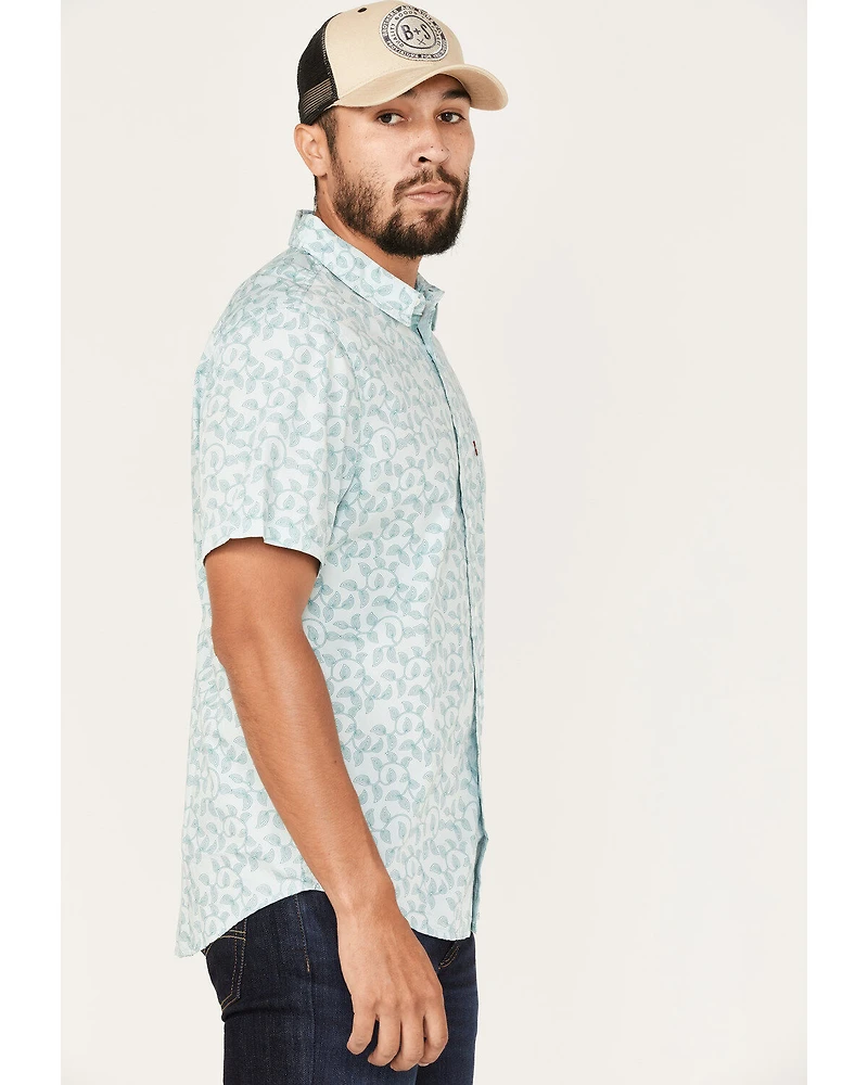 Levi's Men's Classic Swirly Floral Print Short Sleeve Button Down Shirt