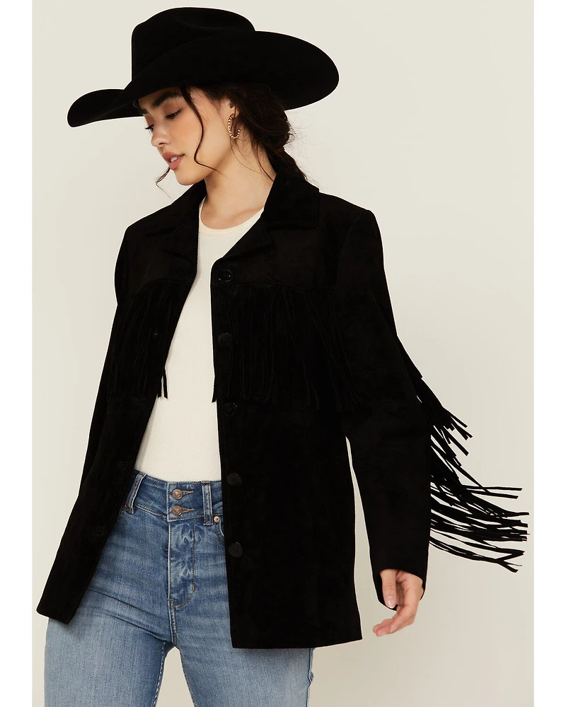 Scully Women's Solid Fringe Blazer