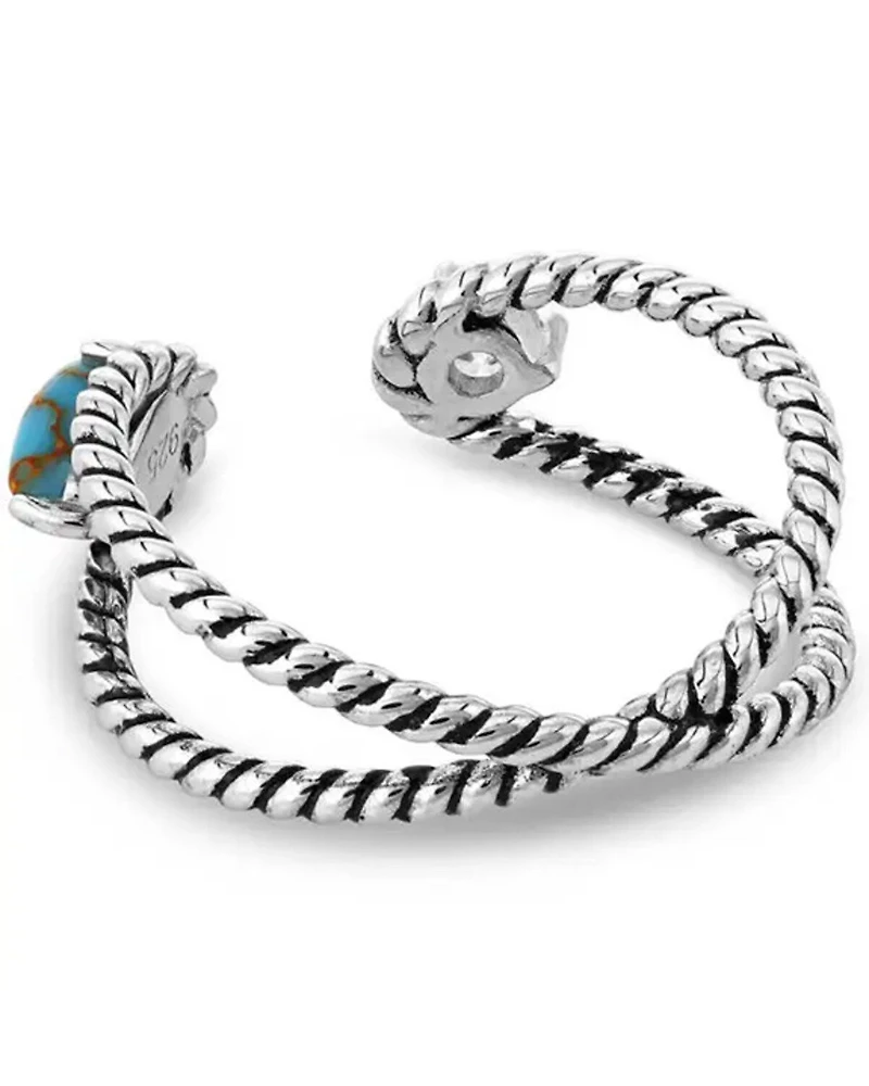 Montana Silversmiths Women's Stars and Sky Crystal Turquoise Open Ring