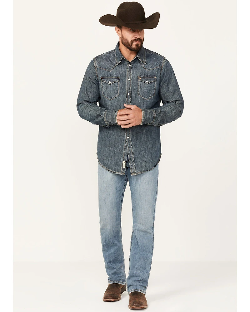 Moonshine Spirit Men's Whiskey Wash Decker Slim Straight Stretch Denim Jeans