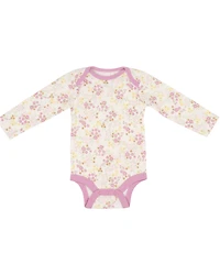 Wrangler Infant Girls' Logo And Floral Long Sleeve Snap Onesie Set - 3 Piece