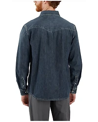 Carhartt Men's Montana Relaxed Fit Medium Washed Long Sleeve Snap Denim Work Shirt