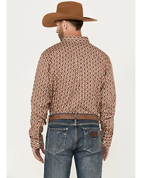RANK 45® Men's Spur Printed Long Sleeve Button-Down Stretch Western Shirt