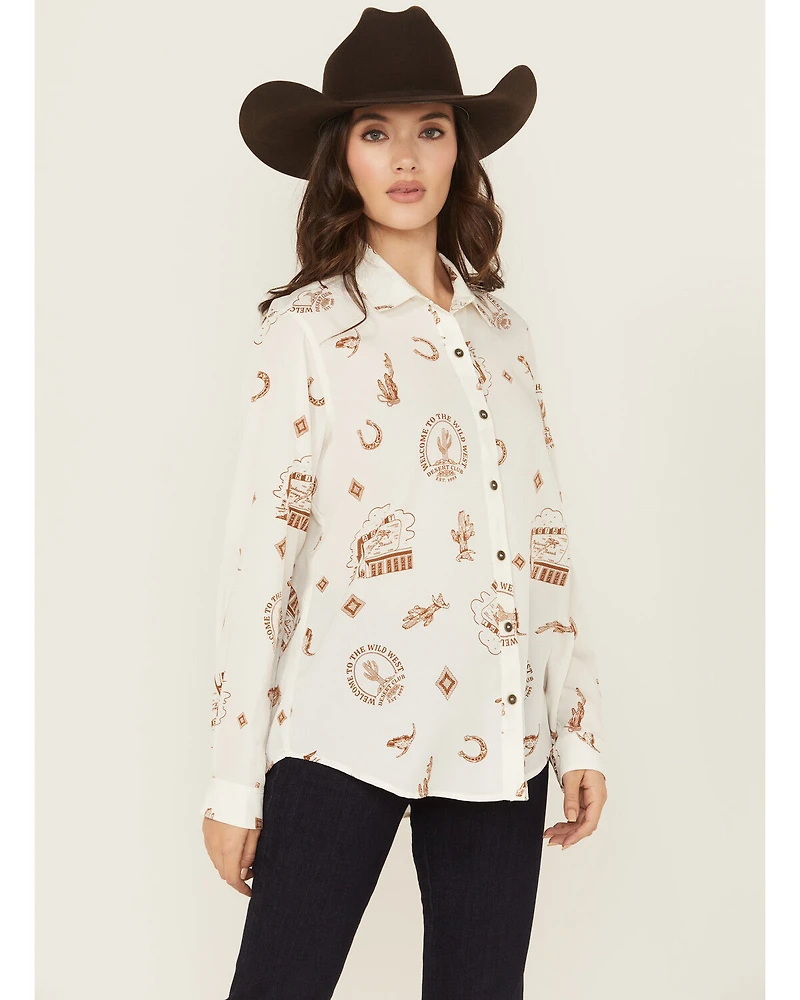 Ariat Women's Homestyle Conversation Print Long Sleeve Button-Down Shirt