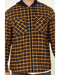 Hawx Men's Jacob Plaid Print Long Sleeve Hooded Flannel Shirt