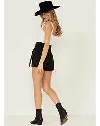 Velvet Heart Women's Paper Bag Tie Waist High Rise Shorts