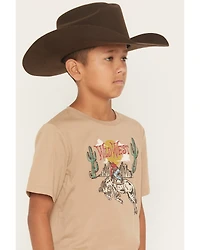 Sable Sky Boys' Wild West Short Sleeve Graphic T-Shirt