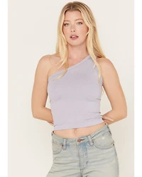 Fornia Women's Top One Shoulder Ribbed Cami