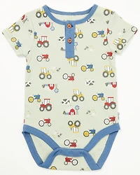 Rugged Bear Infant Boys' Farm Print Onesies - 2 Pack