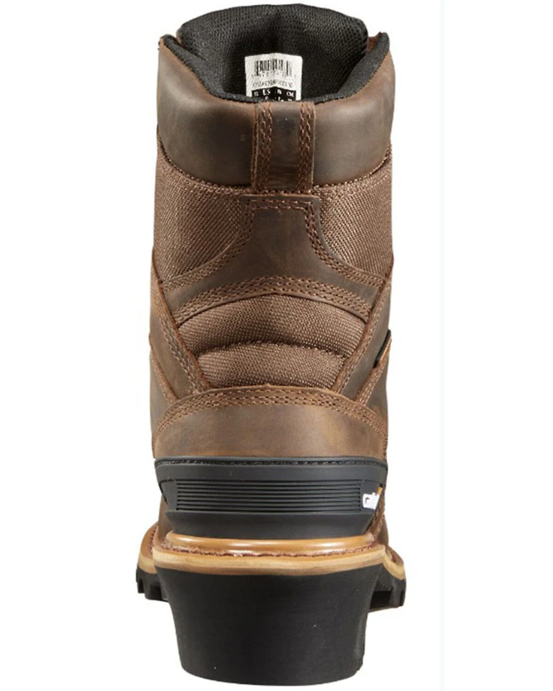 Carhartt 8" Crazy Horse Brown Waterproof Insulated Logger Boot - Composite Toe