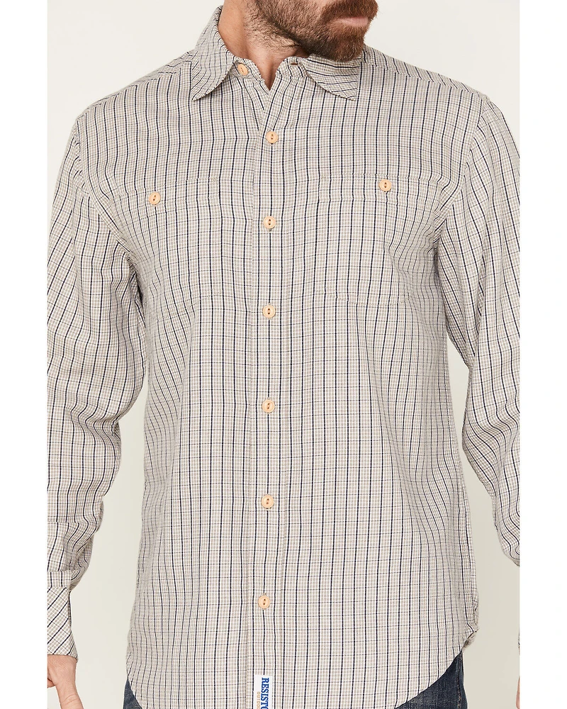 Resistol Men's Graves Checkered Print Long Sleeve Button-Down Western Shirt