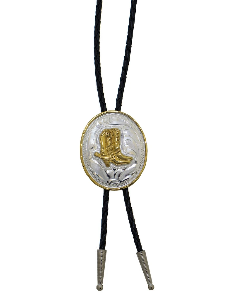 Western Express Men's German Silver Boots Bolo Tie