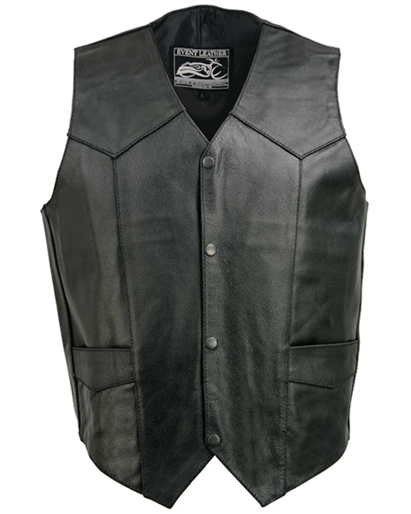 Milwaukee Leather Men's 4X Classic Snap Front Biker Vest