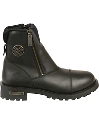 Milwaukee Leather Men's Super Clean Double Sided Zipper Boots - Round Toe