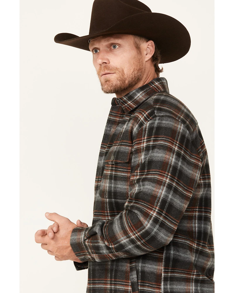 Dakota Grizzly Men's Wade Plaid Print Button-Down Zip Flannel Jacket