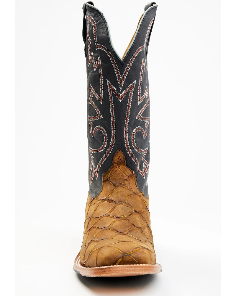Horse Power Men's Honey Filet Of Fish Print Western Boots - Square Toe