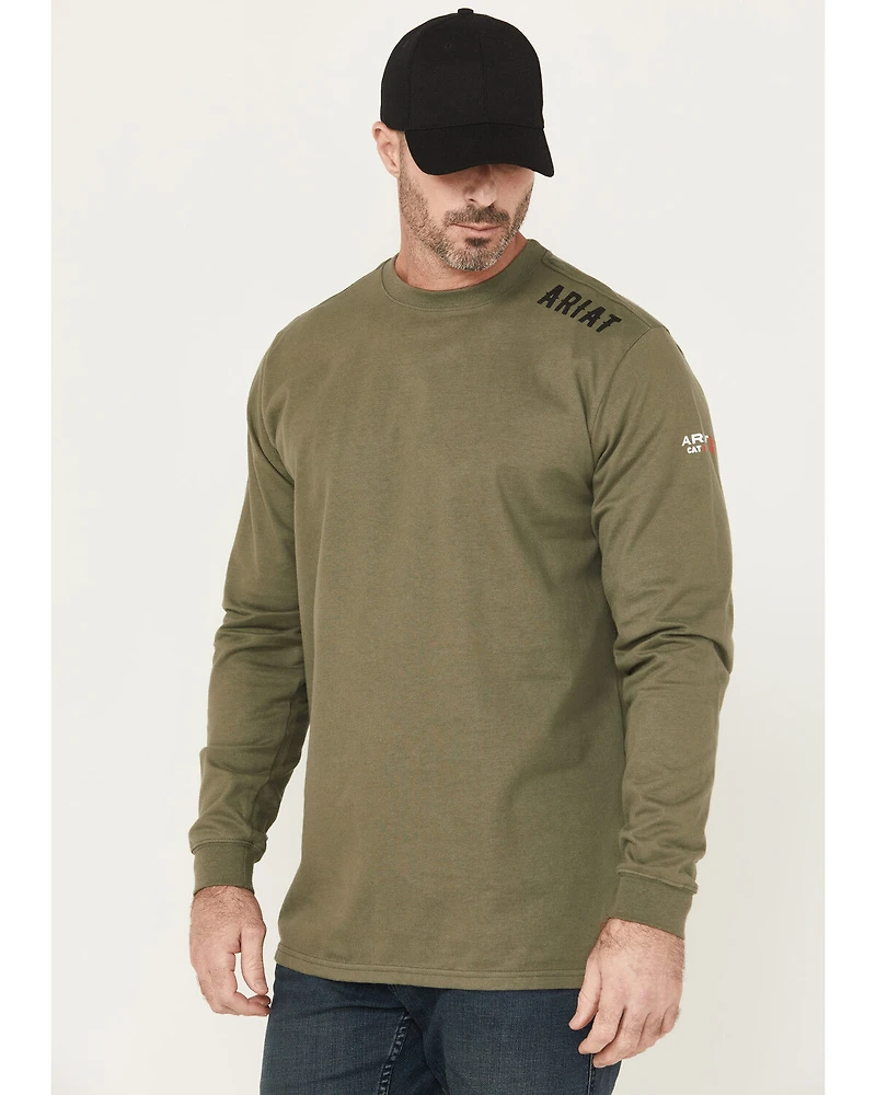 Ariat Men's FR Work Hard Live Free Long Sleeve Pocket Shirt