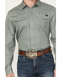 Cinch Men's Floral Striped Long Sleeve Snap Performance Western Shirt