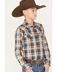 Cody James Boys' Bull Dobby Long Sleeve Snap Western Shirt