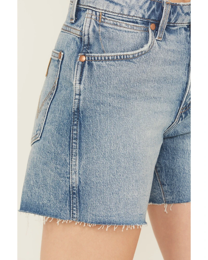 Wrangler Retro Women's Light Wash High Rise Stretch Denim Shorts