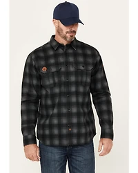 Hawx Men's FR Plaid Print Long Sleeve Button-Down Western Work Shirt