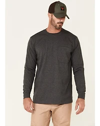 Hawx Men's Solid Charcoal Forge Long Sleeve Work Pocket T-Shirt - Tall