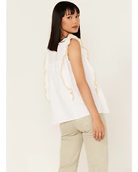 Cotton & Rye Women's Embroidered Ruffle Tank Top