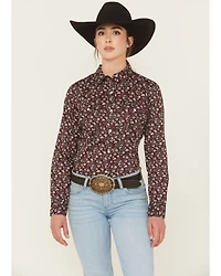 Wrangler Retro Women's Floral Print Long Sleeve Snap Western Shirt