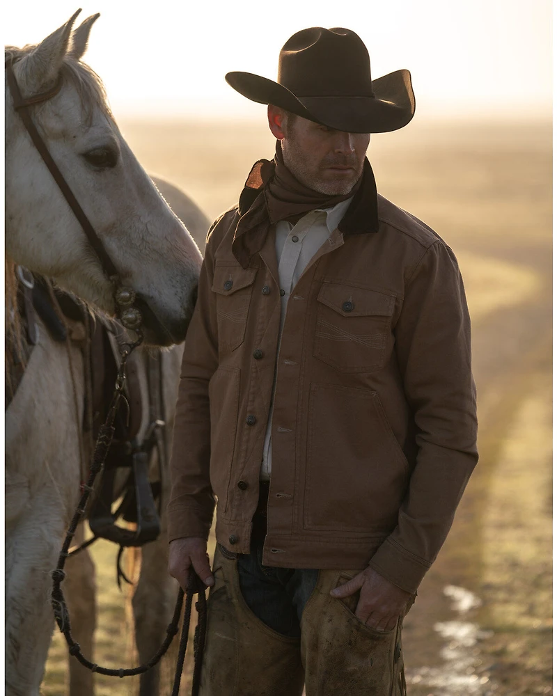 Blue Ranchwear Men's Copper Duck Canvas Button-Front Trucker Rust Jacket