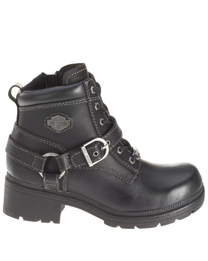 Harley Davidson Women's Tegan Lace Moto Boots - Round Toe