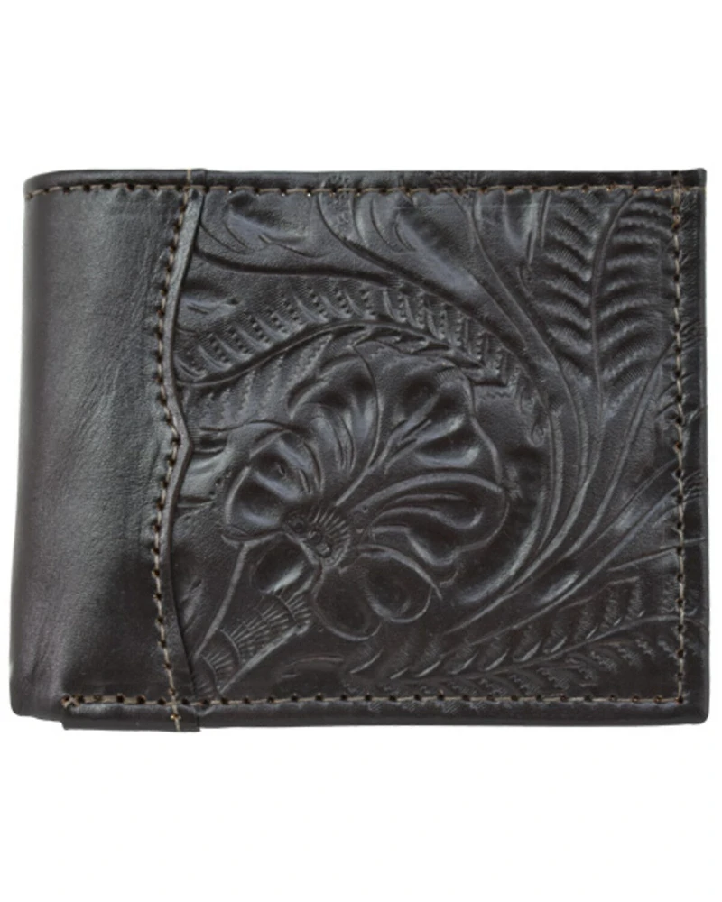 American West Men's Bi-Fold Tooled Wallet