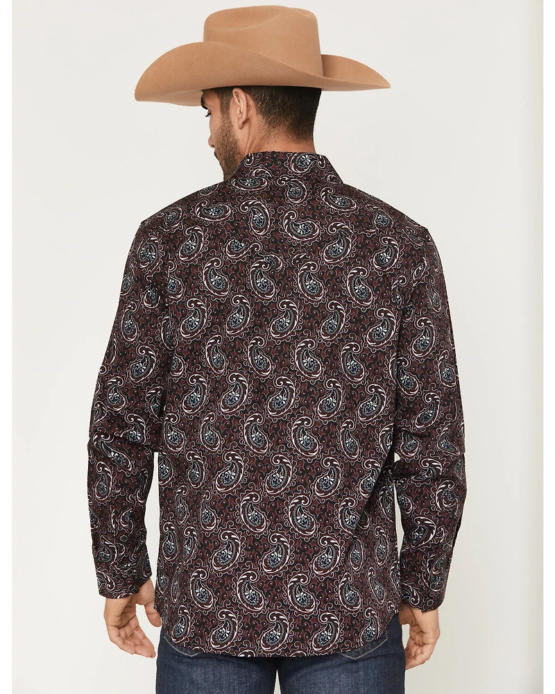 Moonshine Spirit Men's Lava Paisley Print Long Sleeve Snap Western Shirt