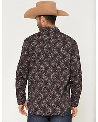 Moonshine Spirit Men's Lava Paisley Print Long Sleeve Snap Western Shirt