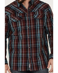 Moonshine Spirit Men's Fire Starter Large Plaid Long Sleeve Snap Western Shirt