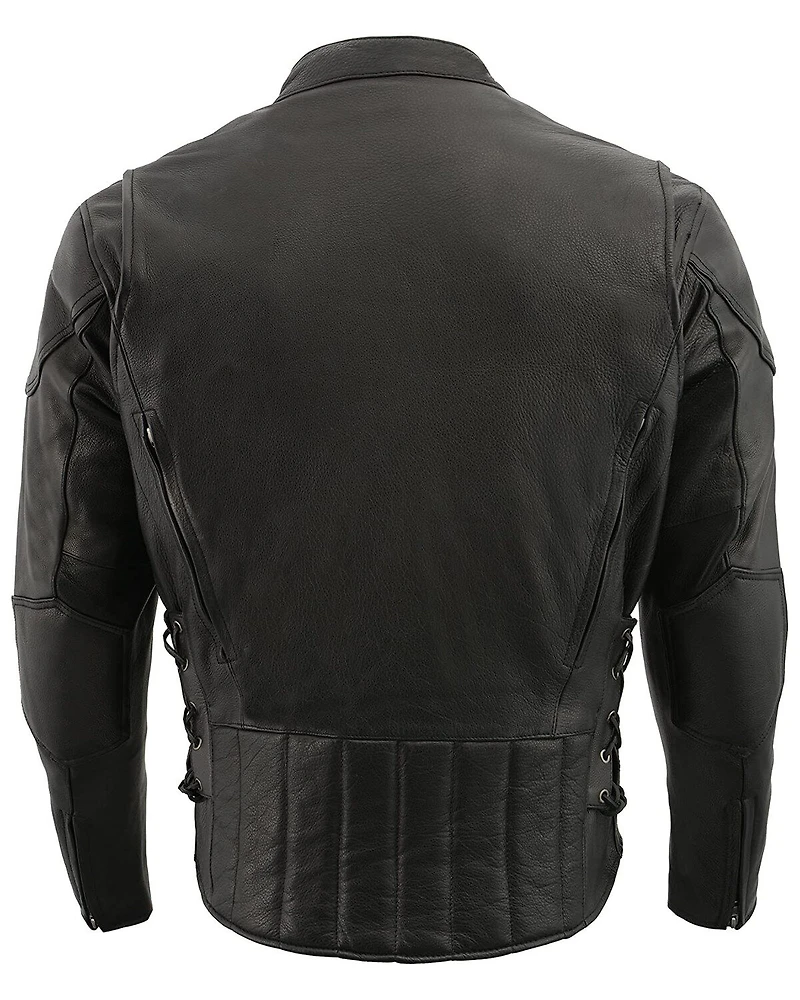 Milwaukee Leather Men's 4X Side Lace Vented Scooter Jacket - Big